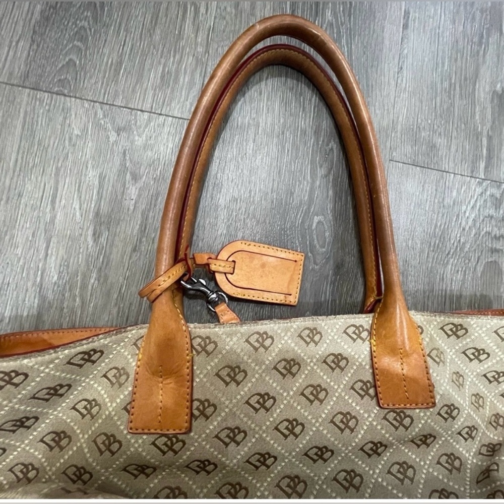 Dooney & Bourke Vintage Tan and Orange Tote Bag - Picture 4 of 15